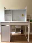 Secretária 105x50 branca - IKEA Micke, c/ módulo adicional amovível