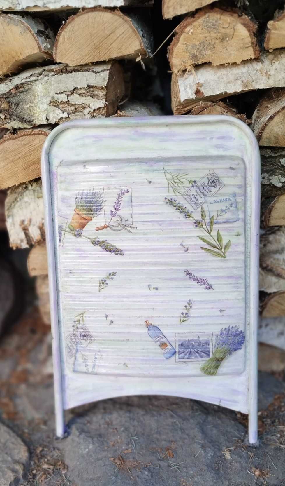 TARA, antyczna tara do prania, decoupage, Lawenda, wystrój domu