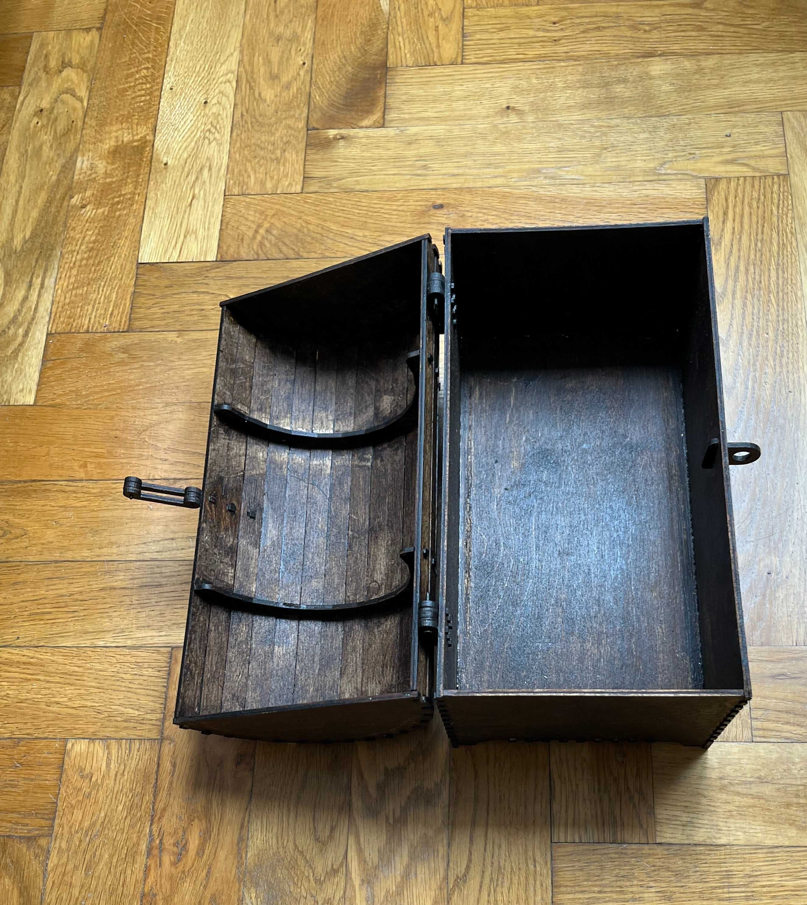 Drewniany kuferek pudełko skrzynka
