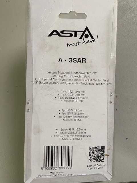 Asta Nasadki Udarowe Felg Aluminiowych Ford 18,5-21,5 A3SAR