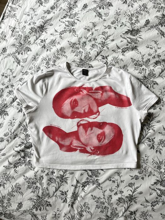 Graphic tee crop top z nadrukiem y2k 2000s 90s 42 XL