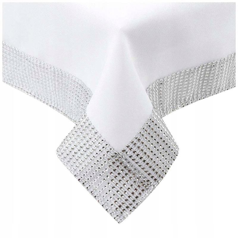 Obrus plamoodporny 130x180 cyrkonie Diament Biały