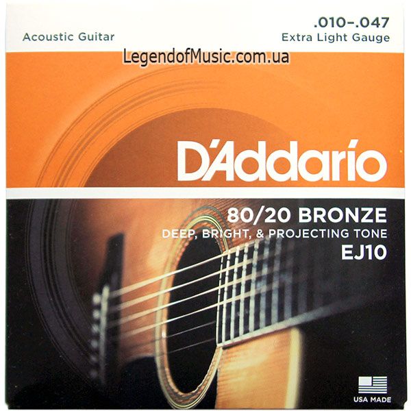 Струны D'Addario для Акустической гитары, бас гитары, электрогитар США