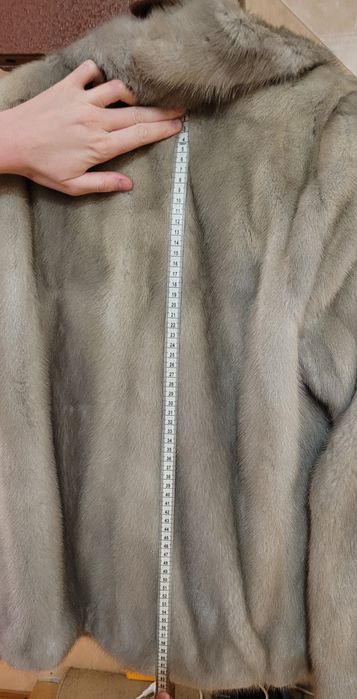 Шуба норковая серо - голубая
