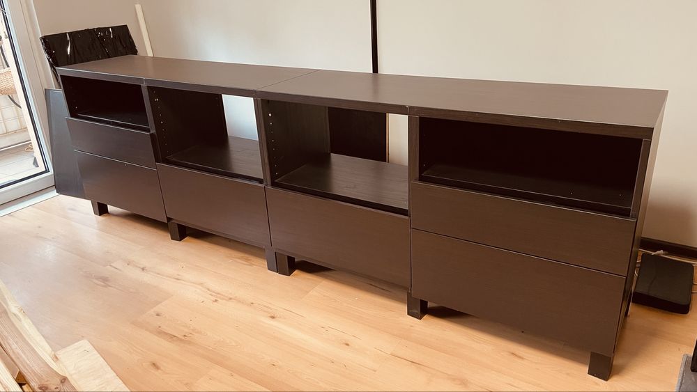 Regał Ikea Besta RTV ciemnobrqzowy