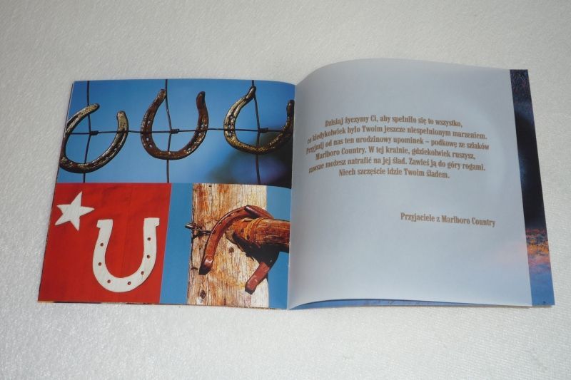 Oryginalna podkowa Marlboro + książeczka prezent na urodziny UNIKAT