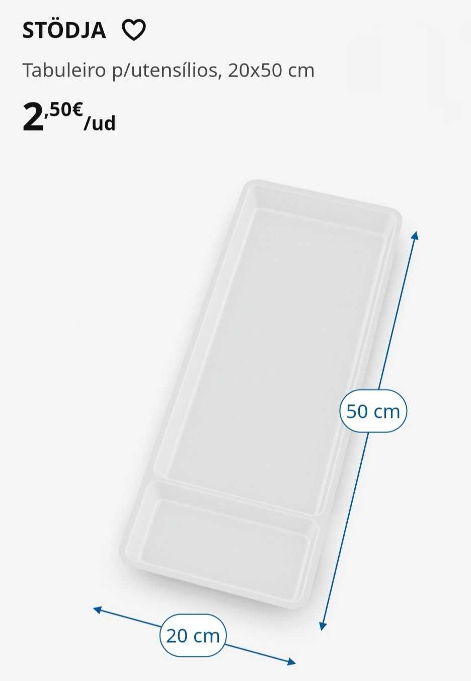 Tabuleiro divisória gaveta cozinha utensílios talheres STÖDJA IKEA