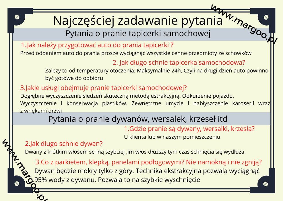 Pranie tapicerki samochodowej, dywanów Lubaczów i okolice