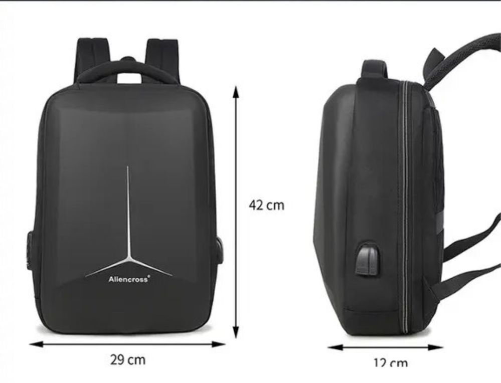Рюкзак чоловічий з USB-зарядкою і захистом від кражі для ноутбука 15,6