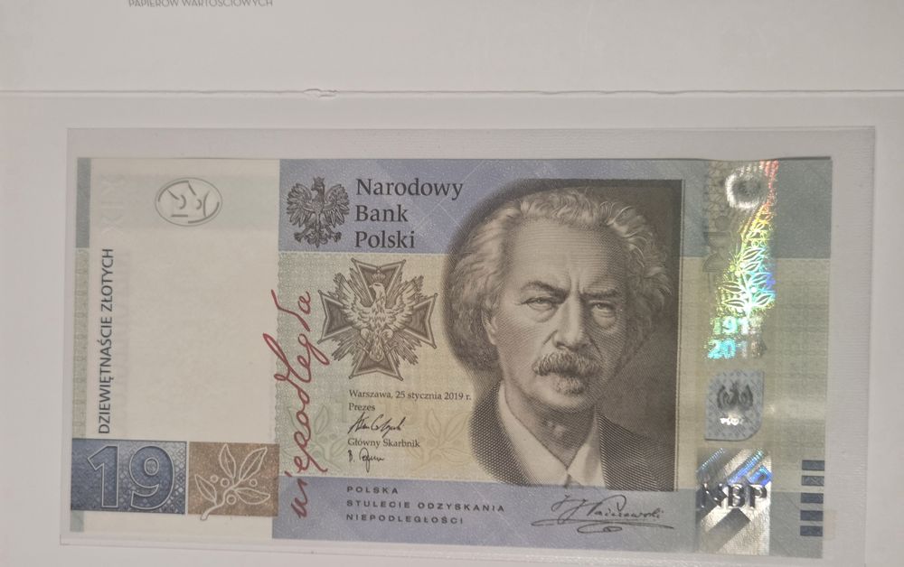 19 zl Paderewski 100 lat PWPW nowy unc