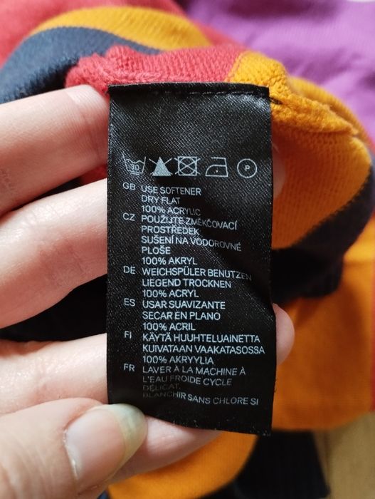 H&M M sukienka akrylowa dzianinowa długa maxi w paski