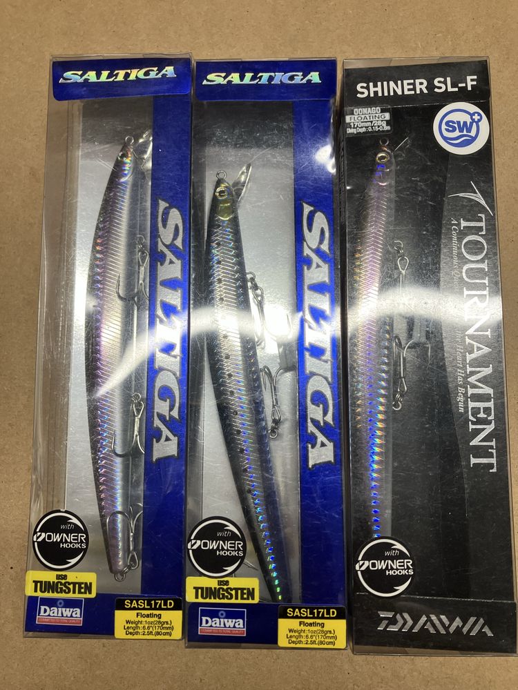 Amostras Daiwa Saltiga e Tournament