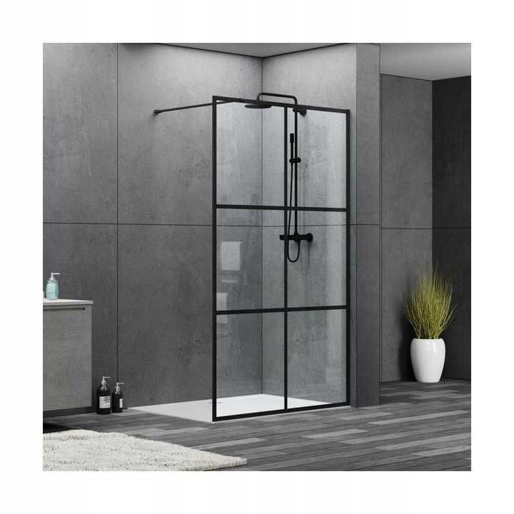 Kabina prysznicowa SL171 / 100 x 200 cm Walk-in Bravat czarna Nowa