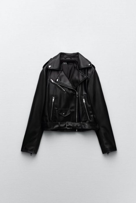 Жіноча куртка Zara зі штучної шкіри розмір