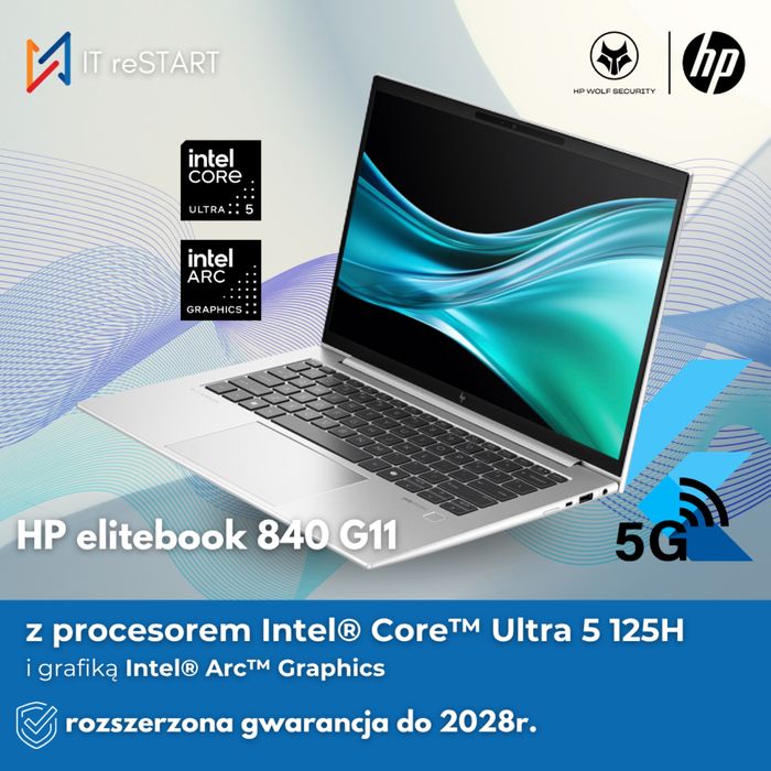 HP Elitebook 840 G11 U5-125H/32GB/512GB/Arc/5G/Win11/2 lata gwarancji/