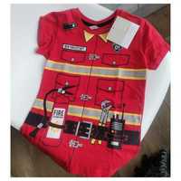 Nowa T-shirt strażak 116/122 116/122  strażak koszulka czerwona