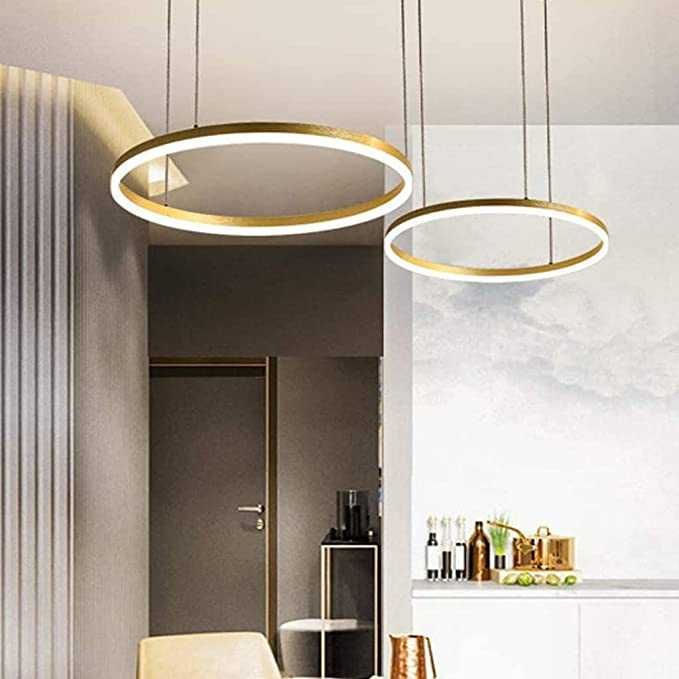 LAMPA SUFITOWA LED RING do salonu złota 60/40cm PILOT