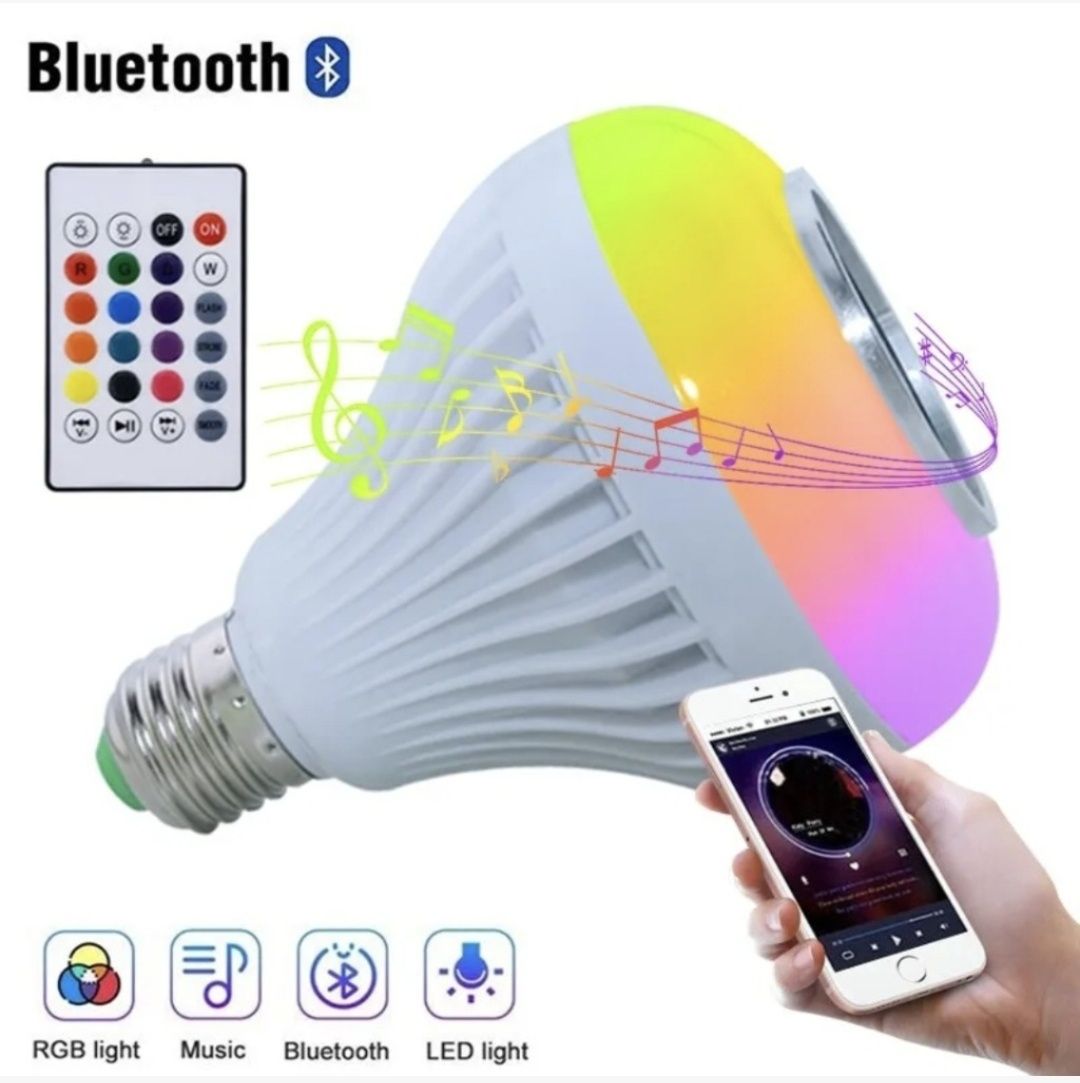 Lampa LED Bluetooth żarówka E27 12W głośnik
