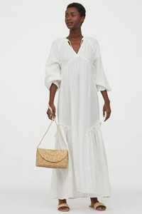 H&M воздушное платье макси муслин (хлопок) на высокую девушку  хл/ххл