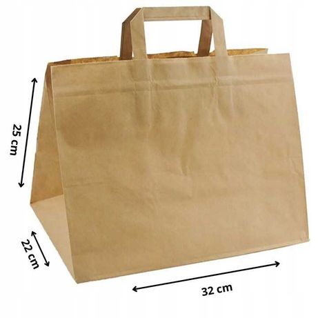 Torba papierowa torebka torebki papierowe EKO 32x22x25cm 250szt