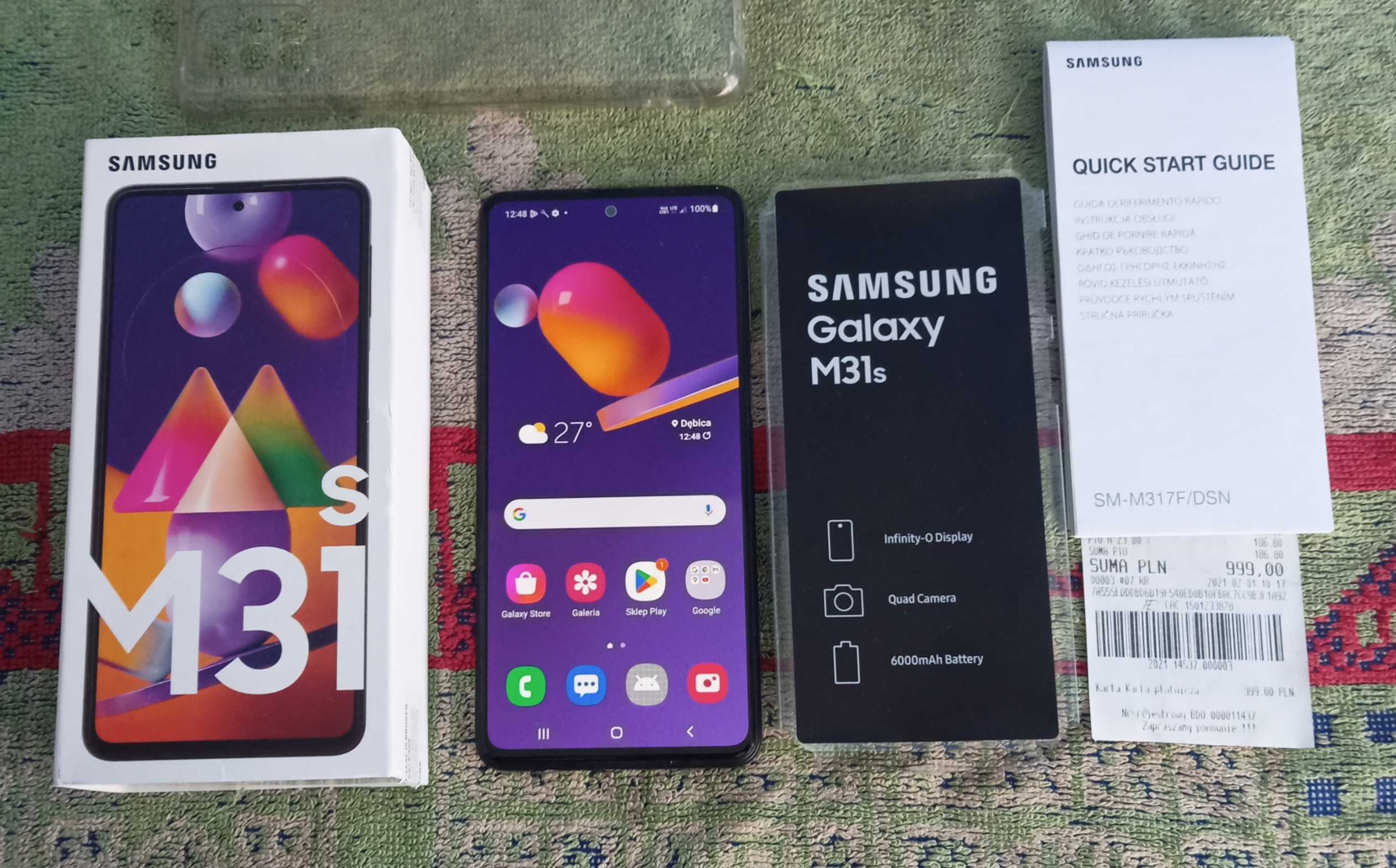 Samsung Galaxy M31S 128GB/6GB RAM dokument zakupu