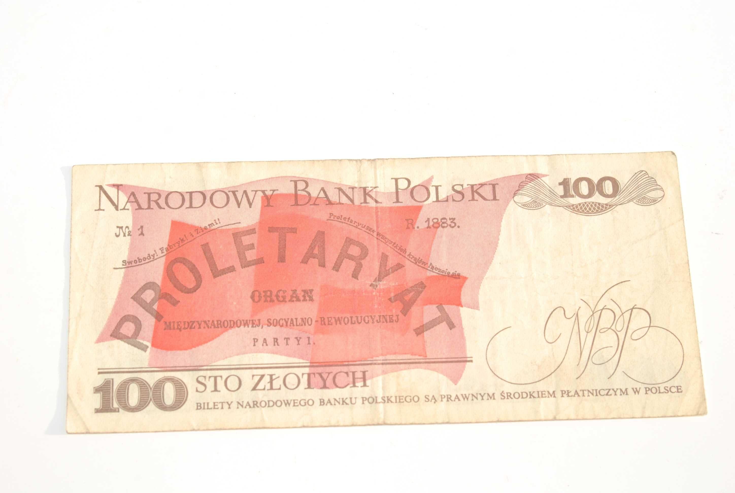 Stary banknot 100 złotych Waryński 1986 antyk