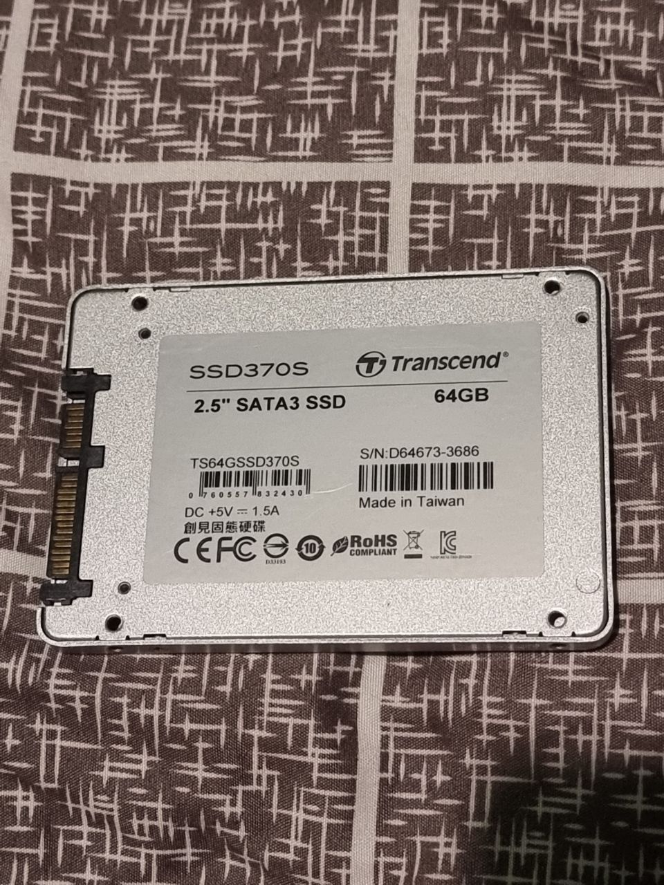 Ssd 2.5 64 гб mlc без реаллокейтов transcend ssd370s 48.3/294 ссд диск