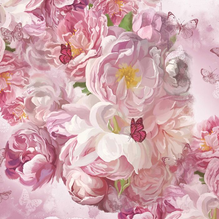 Fototapeta Róż Kwiaty Natura Piwonie 3D Twój Rozmiar + KLEJ