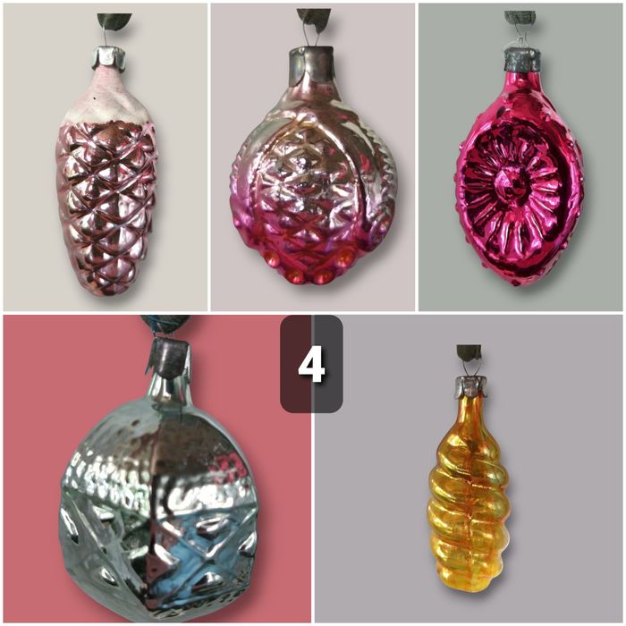 Ёлочные игрушки, стекло, СССР