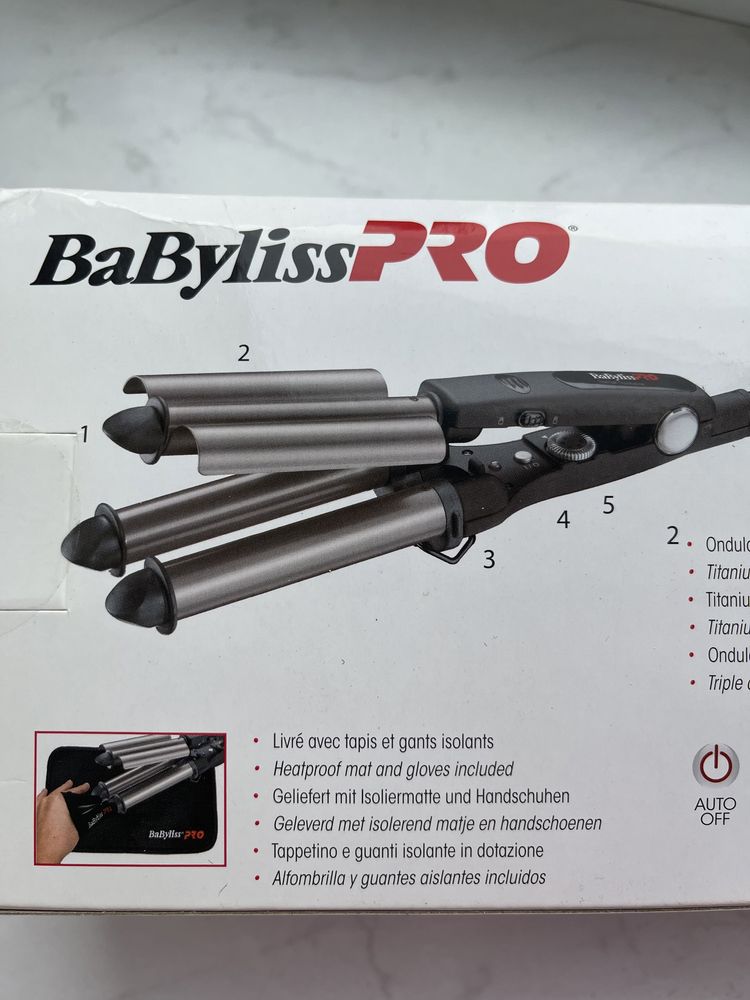 Потрійна" плойка для завивки BaByliss PRO серії Titanium-Tourmaline.