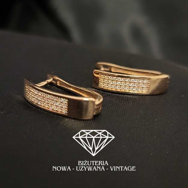 złote kolczyki z różowego złota próba złota  585