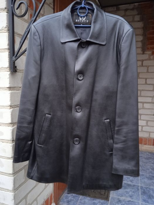 Кожаный мужской пиджак (френч)