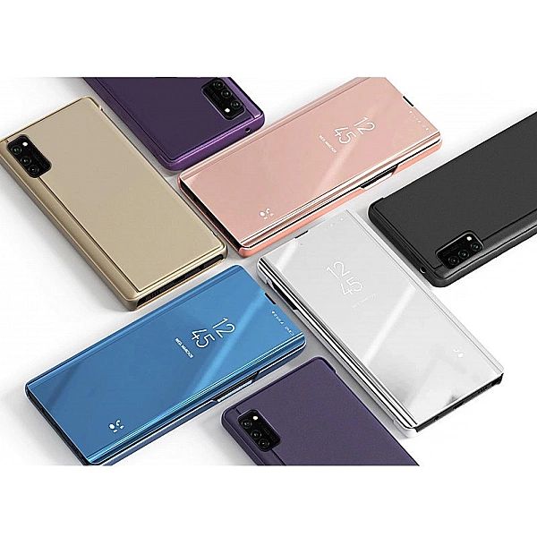 Clear View Case futerał etui z klapką Samsung Galaxy A03s (166,5) różo