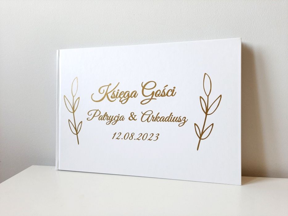 Księga gości złoty napis dekoracje ślubne