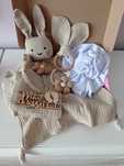 Zestaw Prezentowy baby shower narodziny chrzest prezent baby box beż