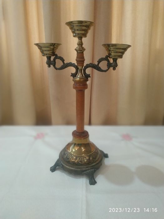 Пепельница хрустальная. Подсвечник Гусь Хрустальный.Канделябр бронза.