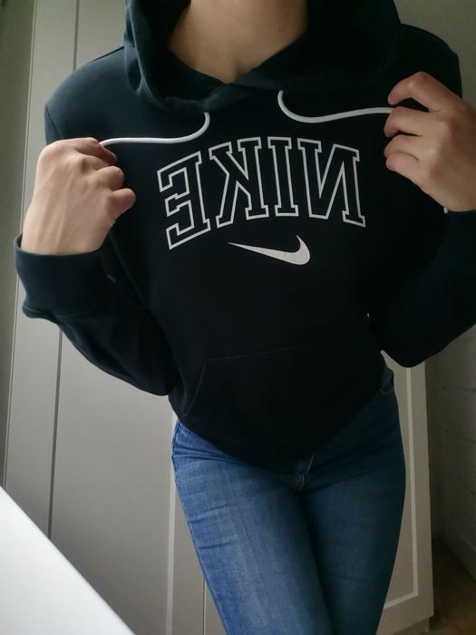Bluza z kapturem damska Nike oryginalna S 36 z białym napisem 80% Bawe