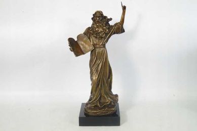 MOJŻESZ Z BIBLIĄ ładna figura z brązu rzeźba
