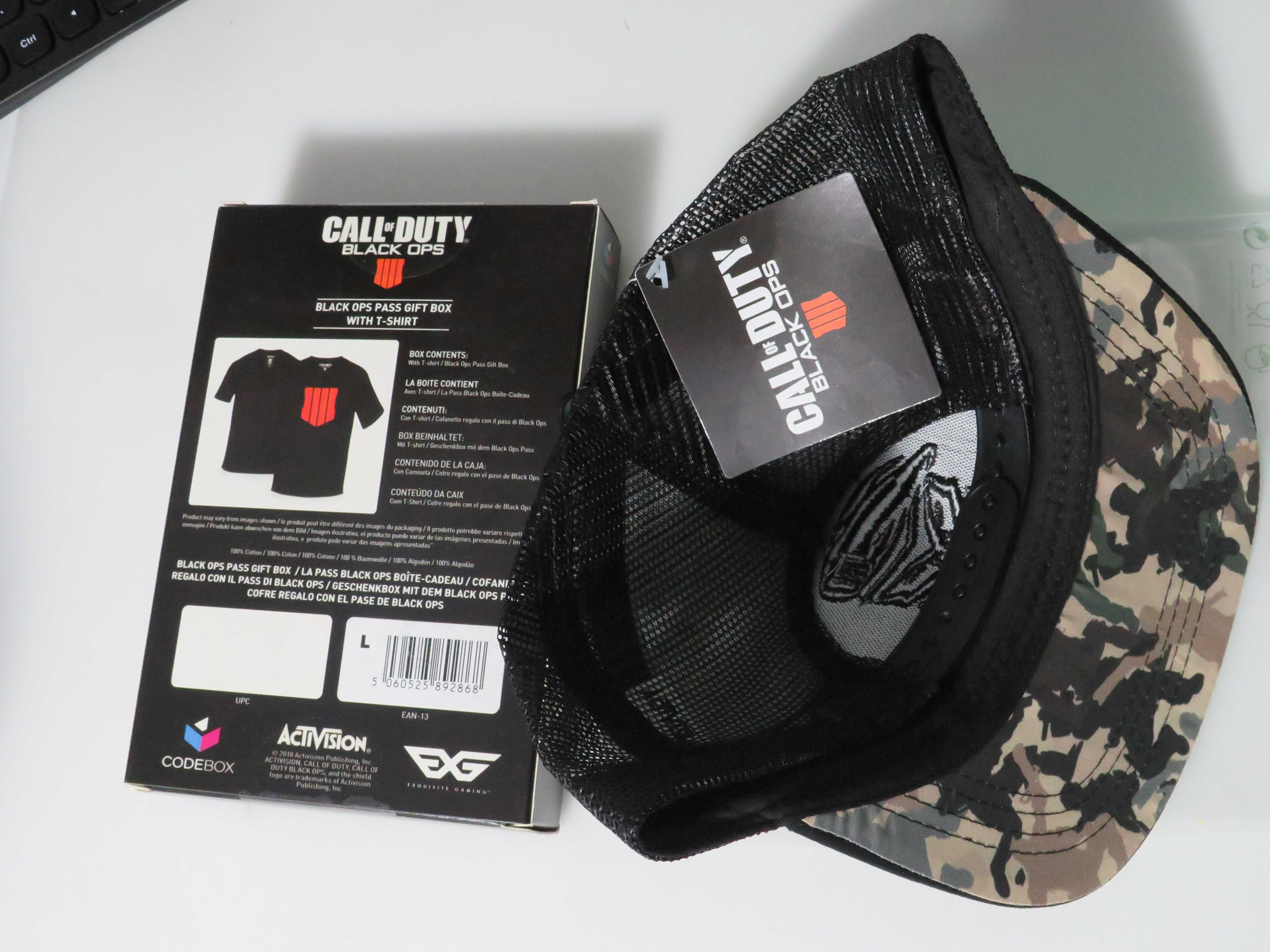 Pack T-shirt L + Boné Call of Duty Black Ops 4 NOVO e SELADO