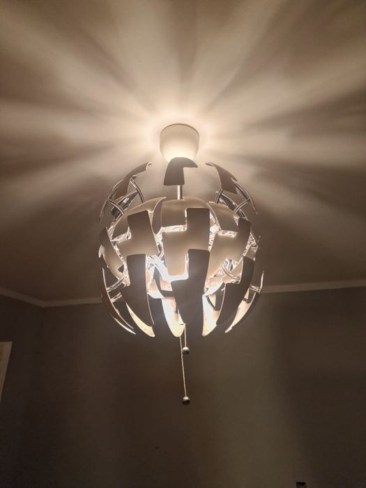Lampa wisząca „star wars” biało-srebrna, rozkladana