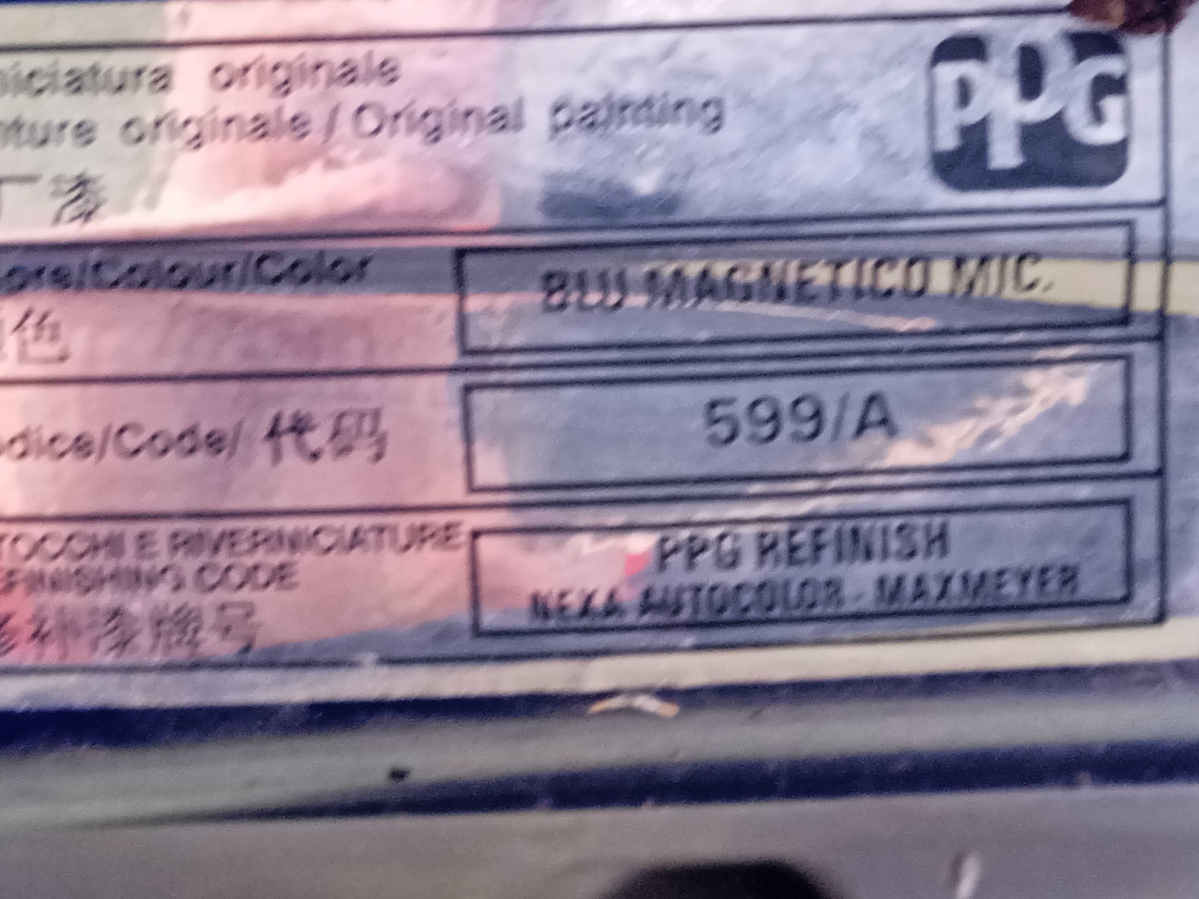 FIAT PANDA II drzwi tylne prawe kod lakieru 599/A