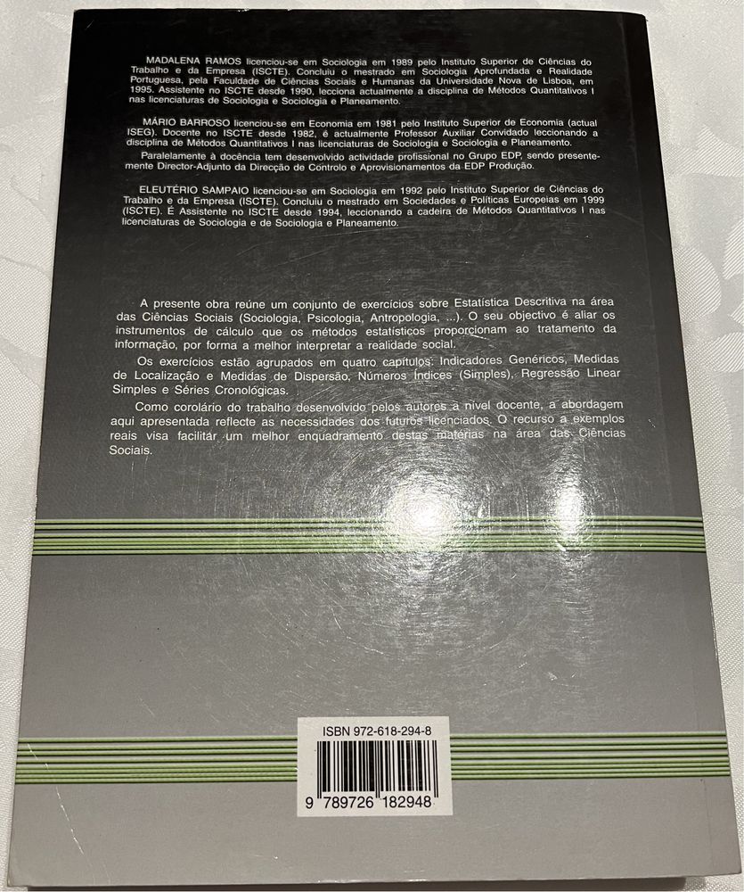 Exercícios de Estatística descritiva para as ciências sociais