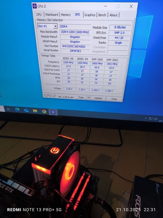 Pamięć RAM RGB DDR4 16GB (2x8) 3200 CL16 Kingston HyperX Fury RGB