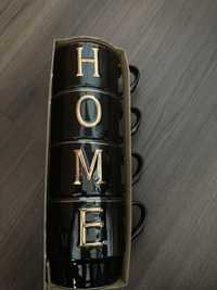 Komplet kubków HOME czarno-złote HOME&YOU