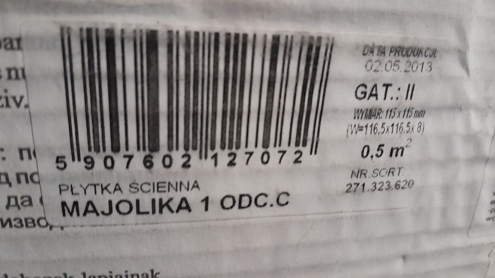 Płytki ścienne "Tubądzin- Majolika " 2 opakowania.