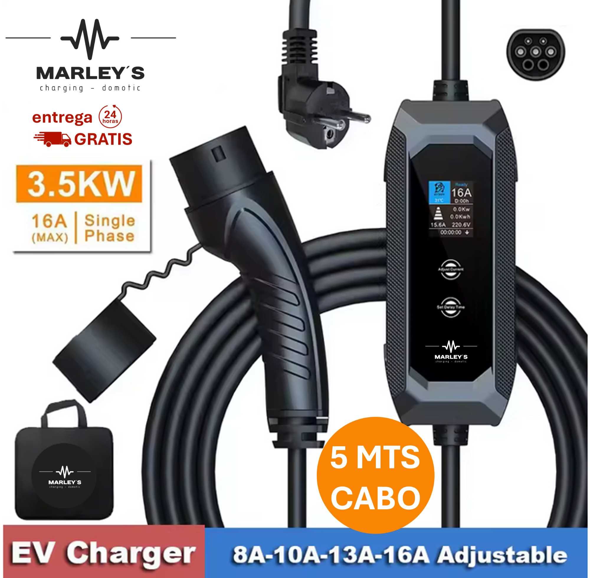 Carregador Portátil Doméstico 3.5 kw - 16A - 5 METROS CABO