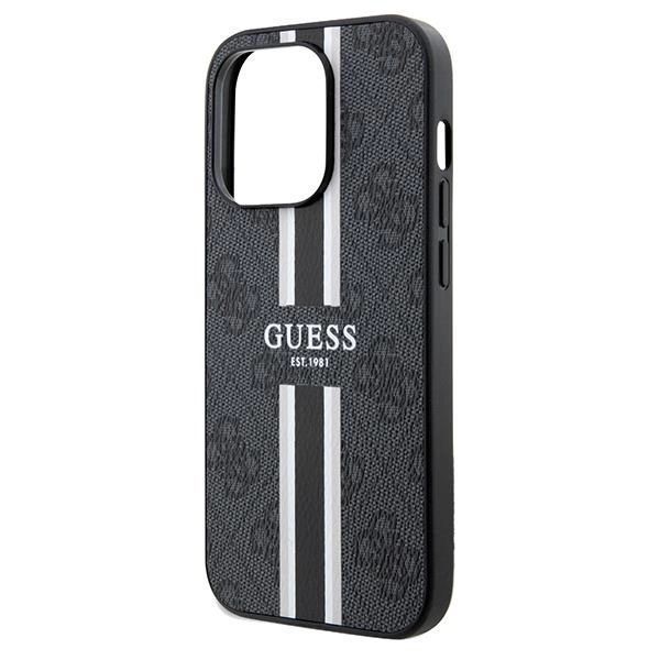 Etui Guess 4G Printed Stripes Magsafe Na Iphone 15 Pro - Czarne