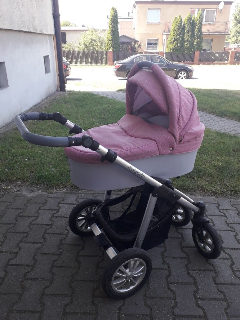 Wózek dziecięcy 2w1 Baby Design Dotty szaro - różowy
