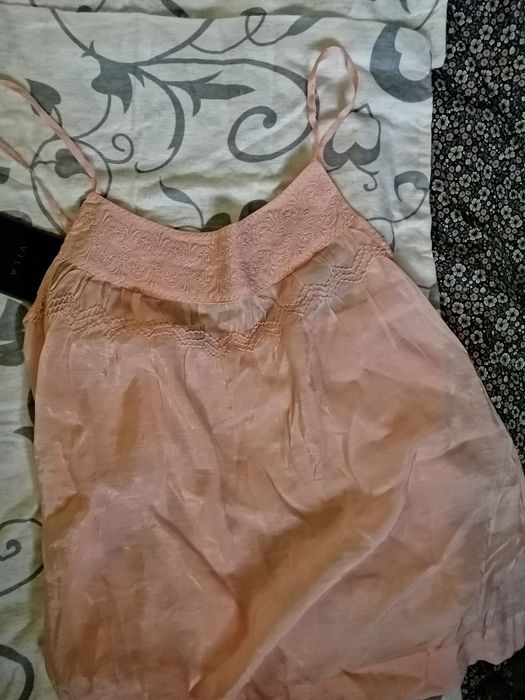 VILA bluzka bluzeczka na ramiączkach top Haftowana Wiskoza NOWA zMETKĄ