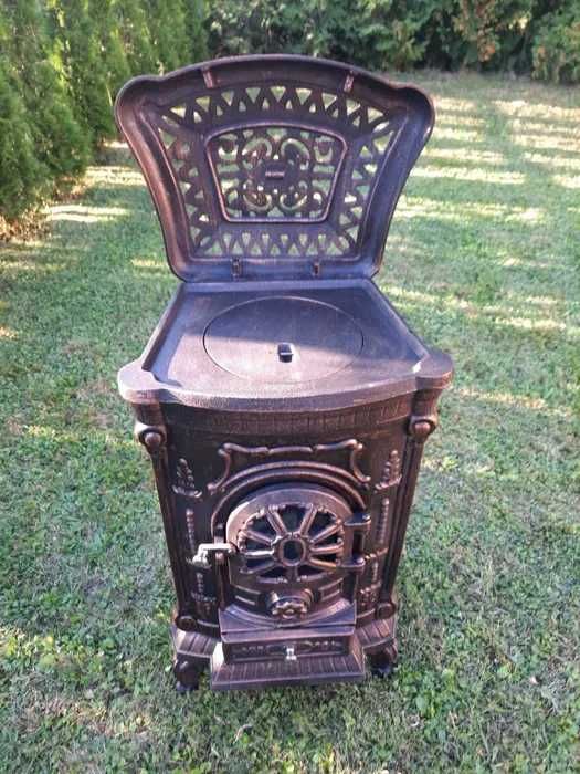 Піч камін чавунна Bonro подвійна стінка 9 кВт буржуйка